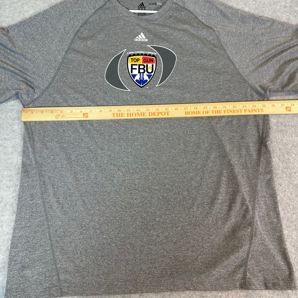 Adidas Climalite Top Gun FBU Gray Graphic Performance T-Shirt Mens 2XL Raglan - Picture 3 of 13
